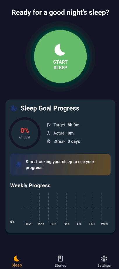Sleepmate App Interface - Sleep Stories Feature